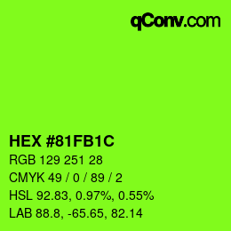 Color code: HEX #81FB1C | qconv.com