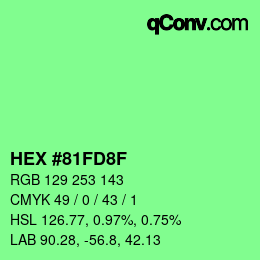 Color code: HEX #81FD8F | qconv.com