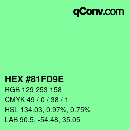 Código de color: HEX #81FD9E | qconv.com