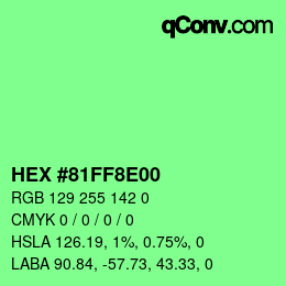 Color code: HEX #81FF8E00 | qconv.com