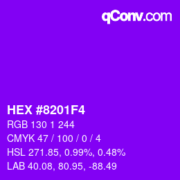 Color code: HEX #8201F4 | qconv.com