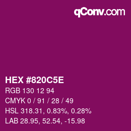 Color code: HEX #820C5E | qconv.com