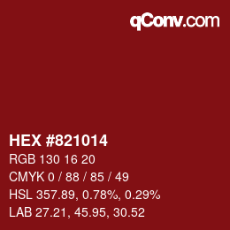 Color code: HEX #821014 | qconv.com