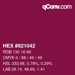 カラーコード: HEX #821042 | qconv.com