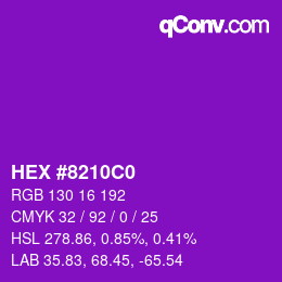 Color code: HEX #8210C0 | qconv.com