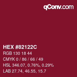 Color code: HEX #82122C | qconv.com