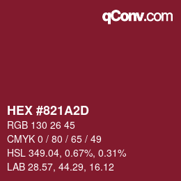 Color code: HEX #821A2D | qconv.com