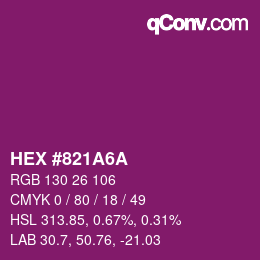 Color code: HEX #821A6A | qconv.com