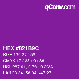 Color code: HEX #821B9C | qconv.com