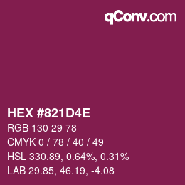 Color code: HEX #821D4E | qconv.com