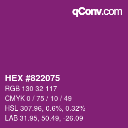 カラーコード: HEX #822075 | qconv.com