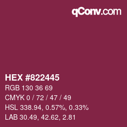 カラーコード: HEX #822445 | qconv.com
