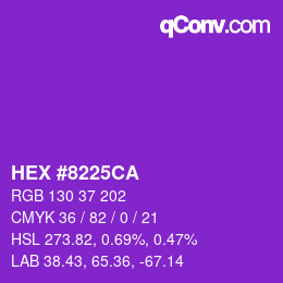 Color code: HEX #8225CA | qconv.com