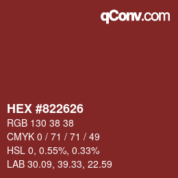 Color code: HEX #822626 | qconv.com