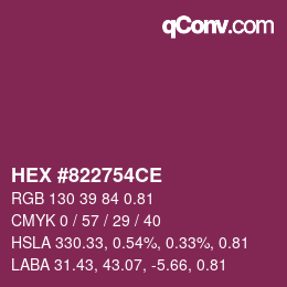 Farbcode: HEX #822754CE | qconv.com