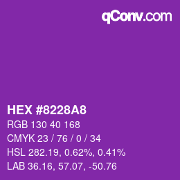 Color code: HEX #8228A8 | qconv.com