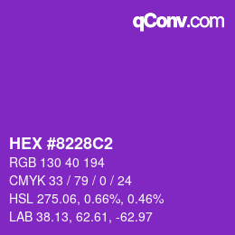 Color code: HEX #8228C2 | qconv.com