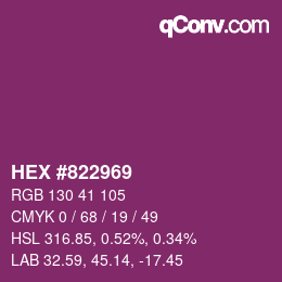 Color code: HEX #822969 | qconv.com
