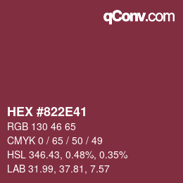 Color code: HEX #822E41 | qconv.com