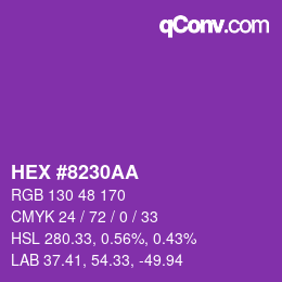 Color code: HEX #8230AA | qconv.com