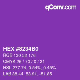 Color code: HEX #8234B0 | qconv.com