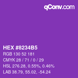 Color code: HEX #8234B5 | qconv.com