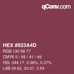 Color code: HEX #823A4D | qconv.com