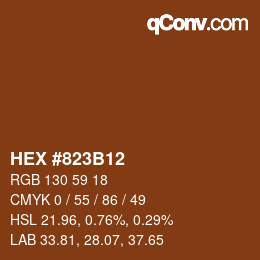 Color code: HEX #823B12 | qconv.com