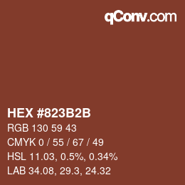 Color code: HEX #823B2B | qconv.com