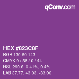Color code: HEX #823C8F | qconv.com