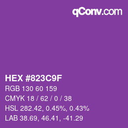 Farbcode: HEX #823C9F | qconv.com