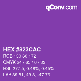 カラーコード: HEX #823CAC | qconv.com