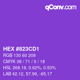 Color code: HEX #823CD1 | qconv.com