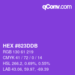 Color code: HEX #823DDB | qconv.com