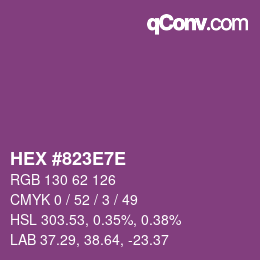 Color code: HEX #823E7E | qconv.com