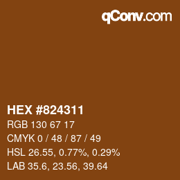 颜色代码: HEX #824311 | qconv.com
