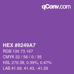 Farbcode: HEX #8249A7 | qconv.com