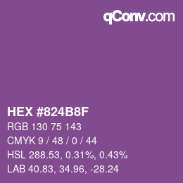 Color code: HEX #824B8F | qconv.com