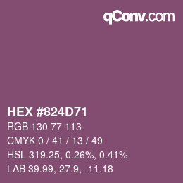 カラーコード: HEX #824D71 | qconv.com