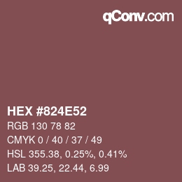 Color code: HEX #824E52 | qconv.com