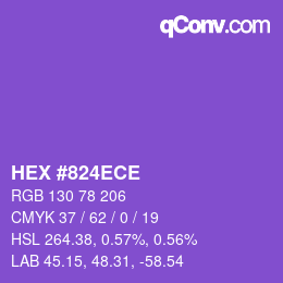 カラーコード: HEX #824ECE | qconv.com