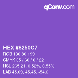 Color code: HEX #8250C7 | qconv.com