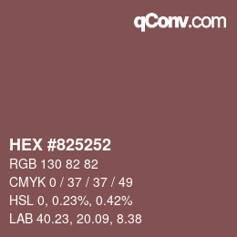 カラーコード: HEX #825252 | qconv.com