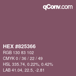 カラーコード: HEX #825366 | qconv.com