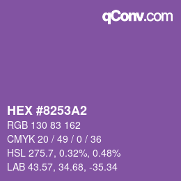 颜色代码: HEX #8253A2 | qconv.com