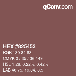 カラーコード: HEX #825453 | qconv.com