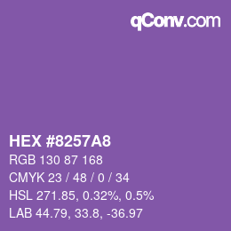 颜色代码: HEX #8257A8 | qconv.com
