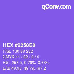Color code: HEX #8258E8 | qconv.com
