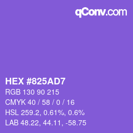 Color code: HEX #825AD7 | qconv.com