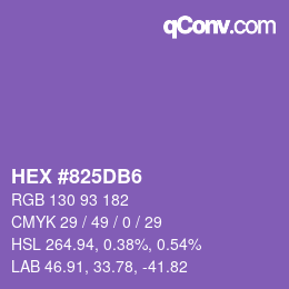 Farbcode: HEX #825DB6 | qconv.com